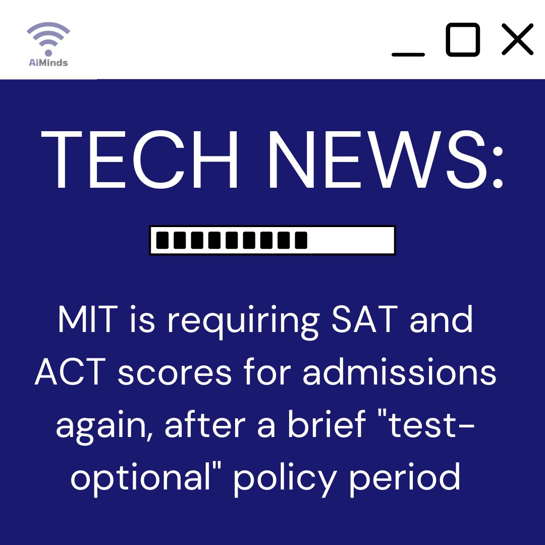 MIT will once again be requiring SAT/ACT scores for  admissions after it had paused for a while during the pandemic.

#SEO #SEOexpert #DigitalMarketing #marketing #socialmediamarketing #marketingquiz #digitalmarketingtips #100DaysOfCode #GirlsWhoCode