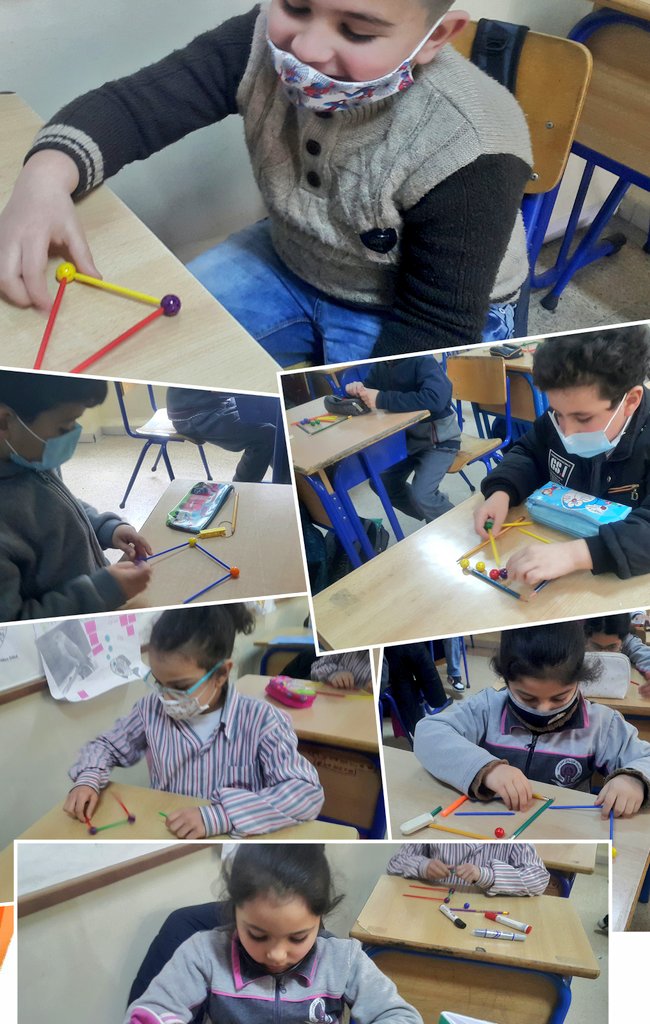 Ghina_00's tweet photo. Grade 2 learners created 2D shapes using the geo set👍#2D Shapes🔺◼ @MakAishaSchool @FawziehHn https://t.co/6O0VVvNke6