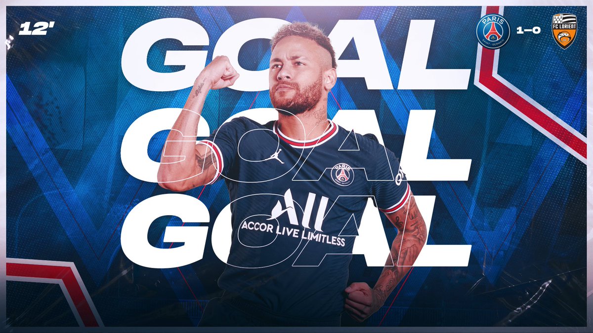 PSG_inside's tweet photo. ⚽️ L'ouverture du score ! (1-0)

@neymarjr est trouvé plein axe et remporte son duel face au portier lorientais !

#PSGFCL https://t.co/mtKoe53P96