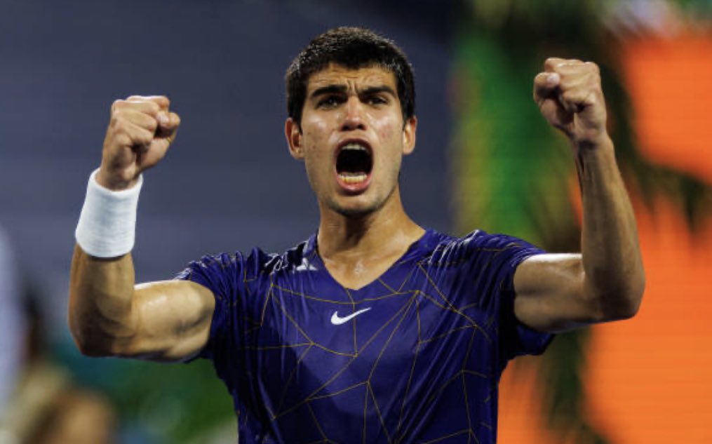 fermurciego's tweet photo. ¡¡EL FUTURO ES YA!!

🇪🇸 Carlos Alcaraz supera a Casper Ruud (7-5, 6-4) para convertirse en el campeón más joven de la historia del @MiamiOpen 

🏆 Su primer Masters 1000 (¡con 18 años!) le deja a 29 puntos del top10. Se come los plazos. https://t.co/Xde414W3YW