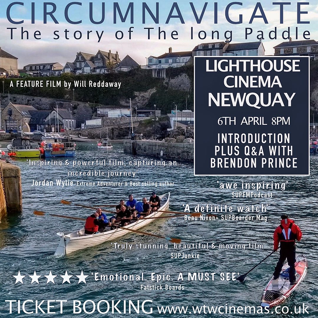 #Cornwall this week for the start of our National tour, if you love the ocean, this is definitely a film for you! Lighthouse Cinema, NEWQUAY this Wednesday🤙 @PrinceBrendon will introduce film, host a Q & A. Please support, tickets via the cinema website. wtwcinemas.co.uk