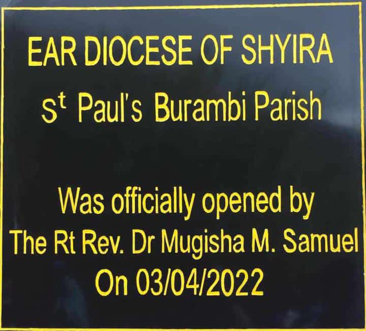 Today on the 3rd/4/2022,The Bishop of the Diocese of Shyira ,The Rt Rev.Dr Mugisha M Samuel, Officially opened St Paul Burambi Parish, This newly built Church is located in Burera , Cyanika near the Borders of Uganda and Rwanda.The Bishop shared from Matthew  4:1-8 <a href="/ShyiraDiocese/">Shyira Diocese</a>