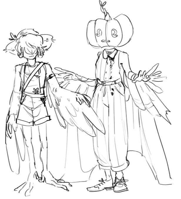 Been taking a break for drawing (more or less) but have a doodle of me and my friend Lou from our OriginsSMP
(They're an avian and I'm a Phantom) 