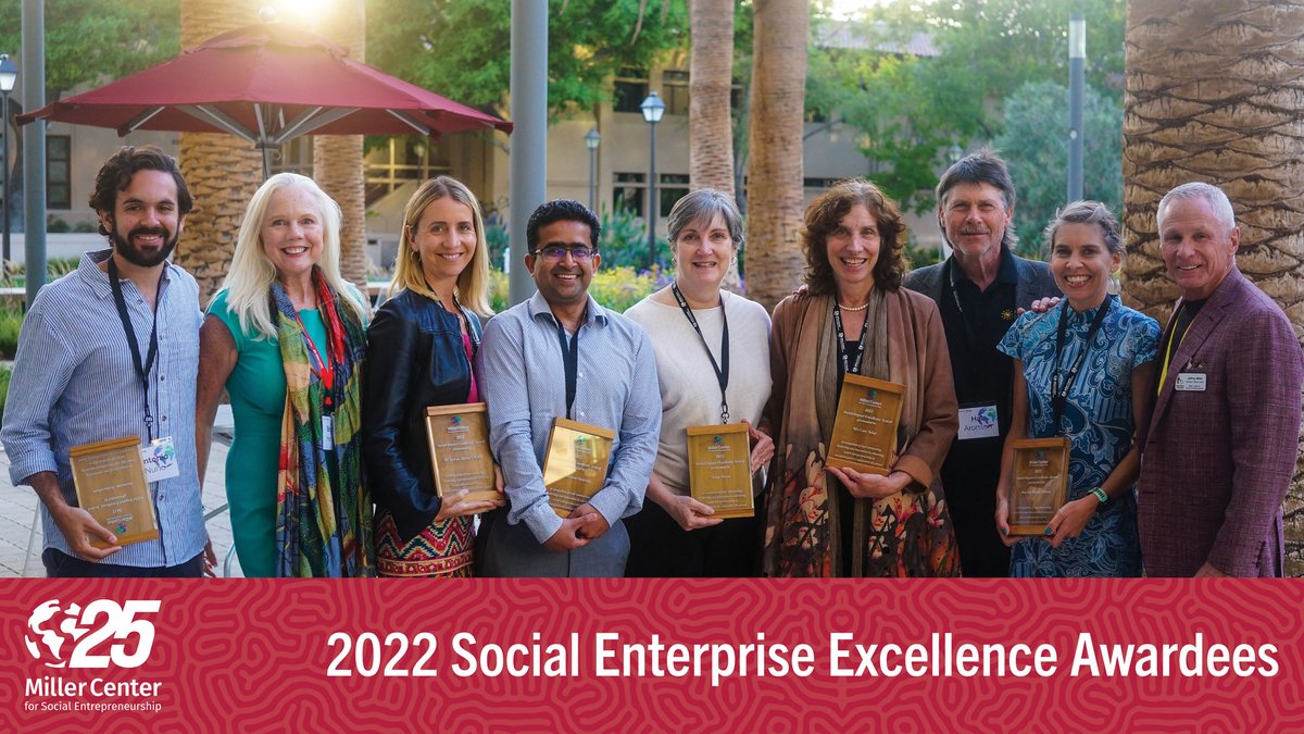 millersocent's tweet photo. Yesterday during our In-Res Welcome + 25th Anniversary celebration we awarded 6 Miller Center alumni w/ Social Enterprise Excellence Awards. 👏 Congrats @WearThePurpose @KAZI_Goods @HuskPowerSystem @SolarSisterng @wecaresolar @nazavafilter #millercenteraccelerator #millerenter25 https://t.co/87fVusSRru