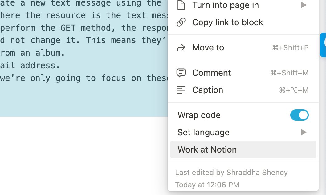 If a block is formatted as 'code', then this option pops up. 👏 Lol, <a href="/NotionHQ/">Notion</a> is winning in its technical talent recruitment strategy. 

I'm curious about the click-through rate and the eventual # of applications that come out of this. Good thinking regardless!