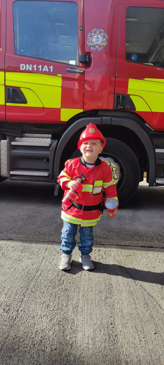 DubFireBrigade's tweet photo. Second of two nights for 'A' Watch tonight. After spending a day with your Mam or Dad it can be hard to let them go back to work in the evening.

Alex had a cunning plan. Maybe no one will notice... https://t.co/idxhokHt1H