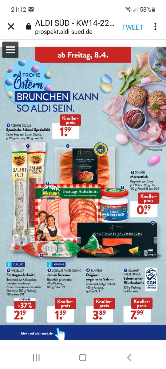 MeryemDekiert's tweet photo. @BNONews This is aldi for next week. If you look at the prices it's not so dramatic anymore isn't it? https://t.co/1eB1nBKQPP