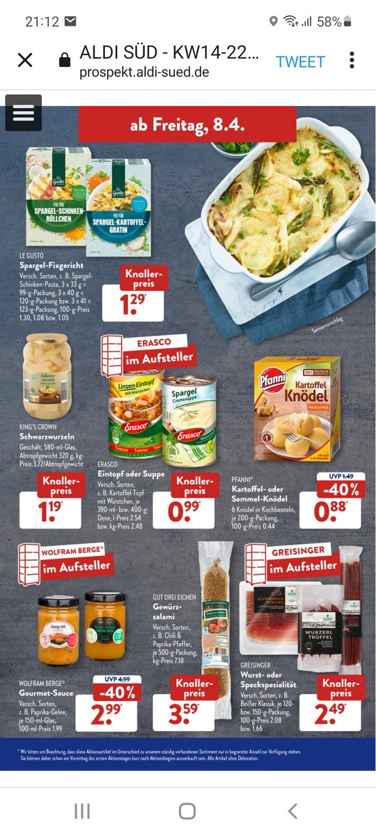 MeryemDekiert's tweet photo. @BNONews This is aldi for next week. If you look at the prices it's not so dramatic anymore isn't it? https://t.co/1eB1nBKQPP
