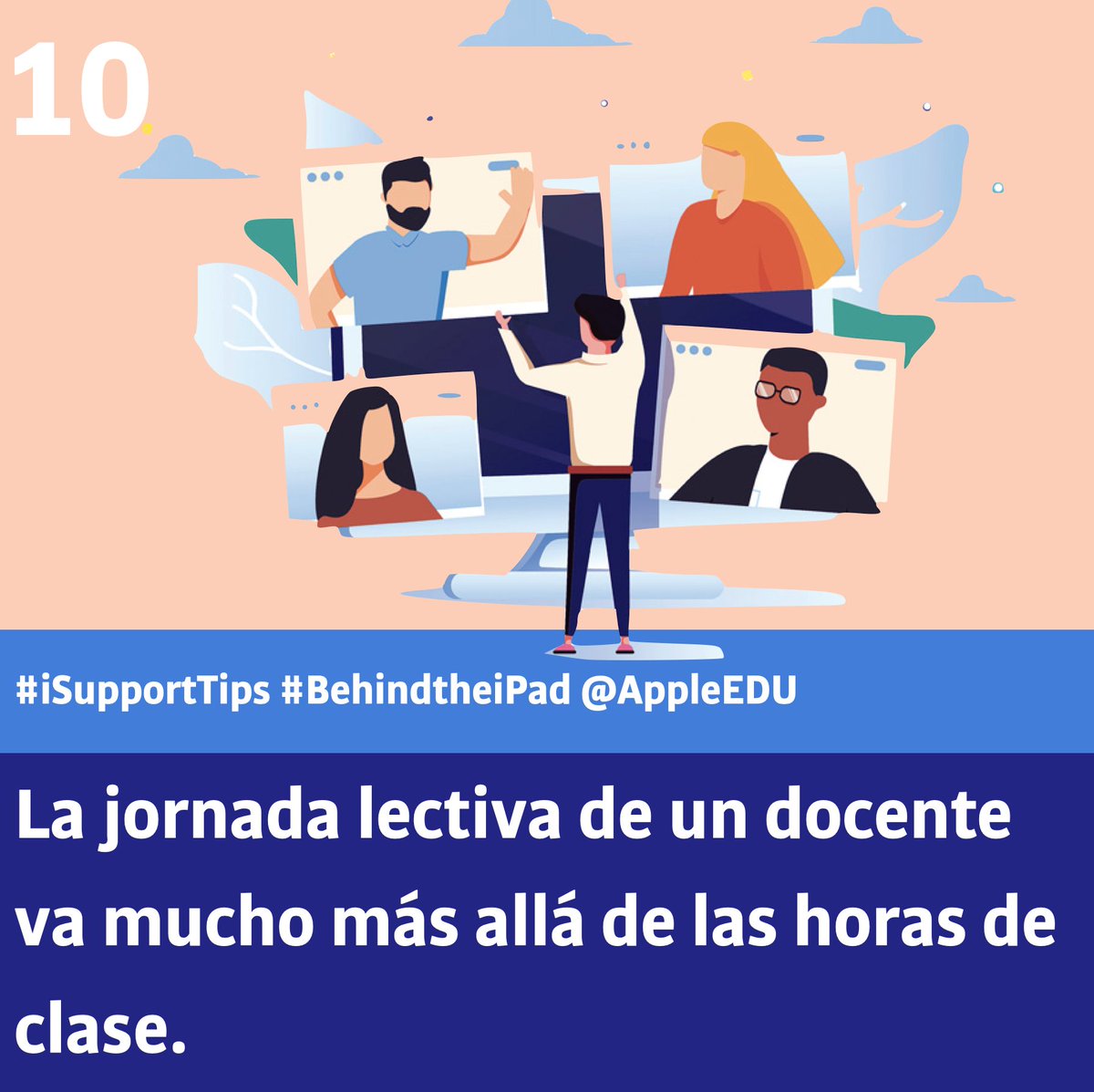 DiegoCamposBCN's tweet photo. La jornada lectiva de un docente va mucho más allá de las horas de clase.
#iSupportTips #BehindtheiPad @AppleEDU #claustrovirtual @LaMirandaSchool https://t.co/EbYIIyLZBF