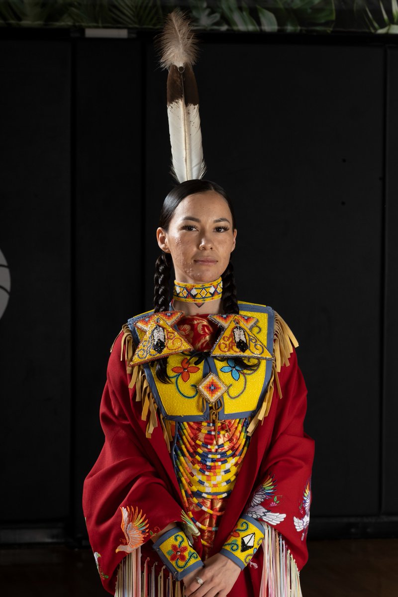 Raptors's tweet photo. “Many indigenous youth actually partake in both basketball and dance, and I believe the beat/pattern of the basketball is similar to how dancers dance to the beat of a drum."

- Kyana Kingbird, Welcome Toronto Creator https://t.co/7DOXZKeA0X