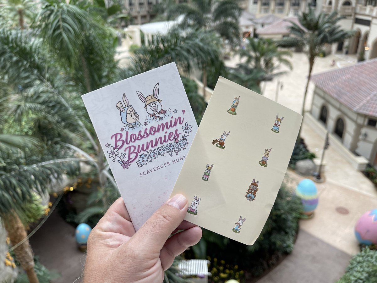 Attractions's tweet photo. Our last #OnceUponASpringtime activity was the Blossomin’ Bunnies scavenger hunt in @GaylordPalms’ huge atrium. Turn your booklets in when you’re done for a prize. https://t.co/TXbeZoA0c4