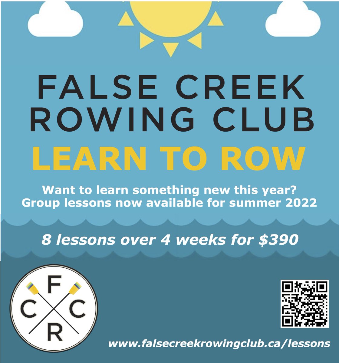 Learn to row with False Creek this summer. Available to purchase now. Spaces are limited, so book now to reserve your spot! falsecreekrowingclub.ca/lessons/