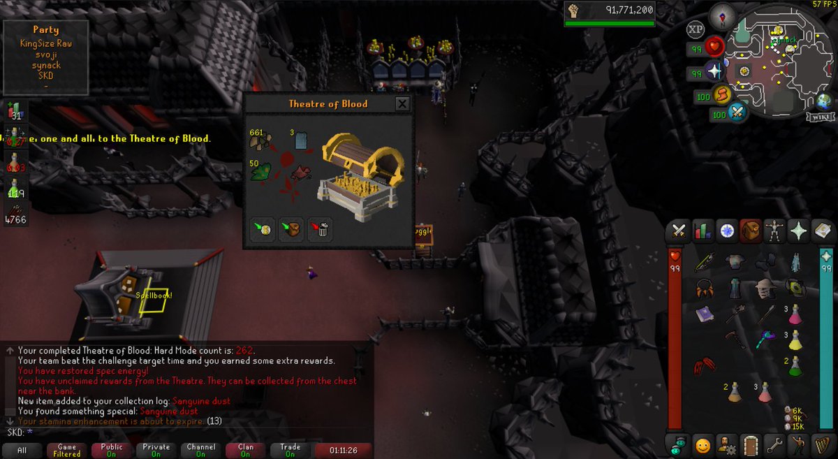 Sang dust 262 kc, just missing holy kits now 🙂