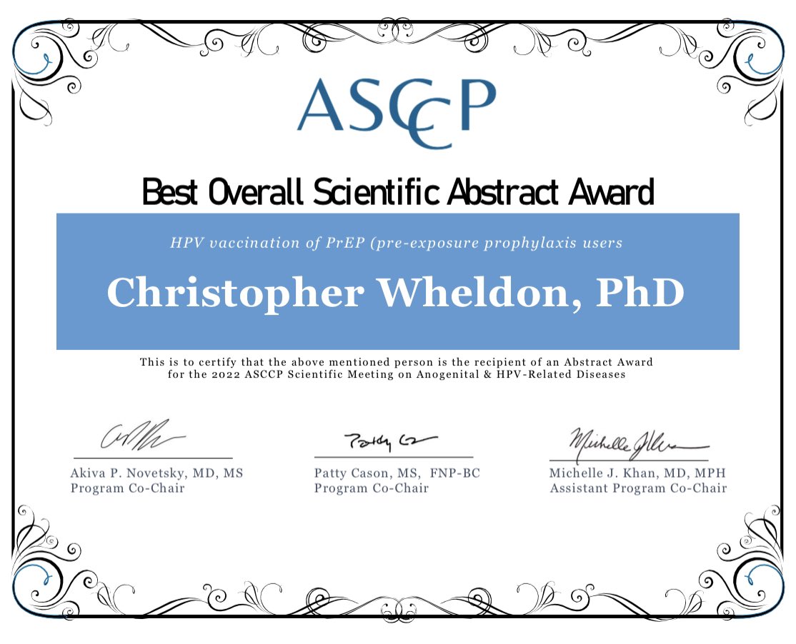Great conference on anogenital &amp; HPV related disease by <a href="/ASCCP/">ASCCP</a> and thanks for recognizing my work with an award!