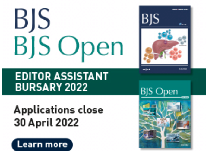 Senior trainee/junior consultant?

Apply for our editor assistant bursary to see how  <a href="/BjsOpen/">BJS Open</a> &amp; <a href="/BJSurgery/">BJS</a> function, &amp; support the work of the journals.

<a href="/asgbi/">ASGBI</a> <a href="/ASiTofficial/">ASiT</a> <a href="/eurohernias/">European Hernia Society</a> <a href="/SocSARS/">SRS</a> 
<a href="/SEIQuirurgica/">SEIQ</a> 

#some4surgery #surgicalresearch

academic.oup.com/bjs/pages/edit…