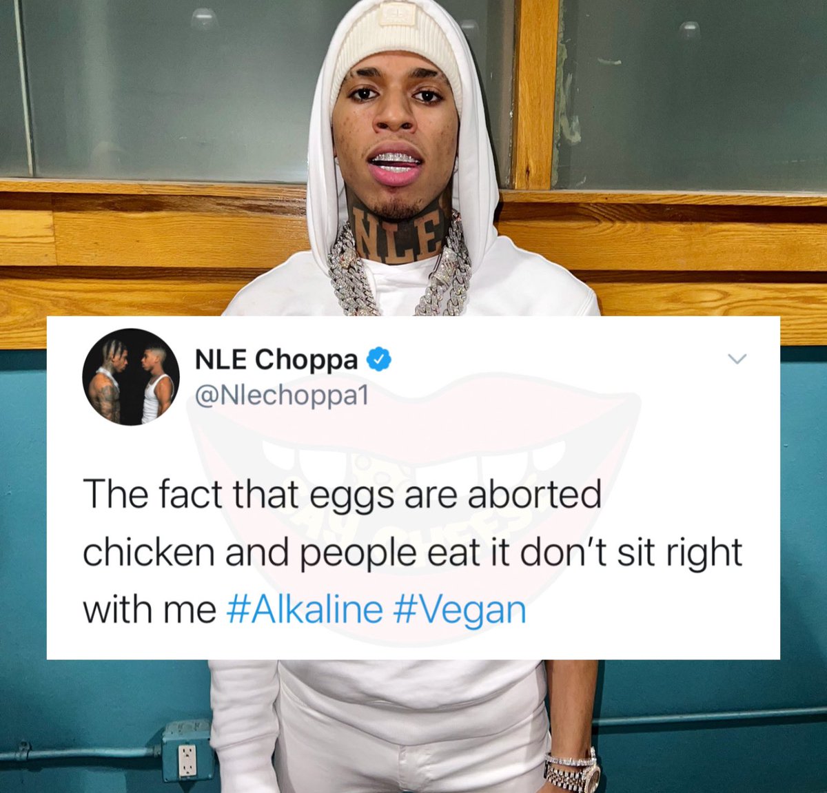 SaycheeseDGTL's tweet photo. NLE Choppa speaks on people eating eggs 🍳 🥚 https://t.co/BLyuiEr8GA
