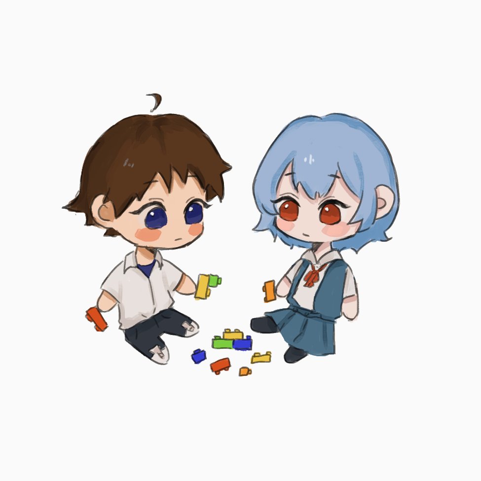 plutoebs's tweet photo. shinji and rei playing with legos #neongenesisevangelion https://t.co/YySRMz2lDD