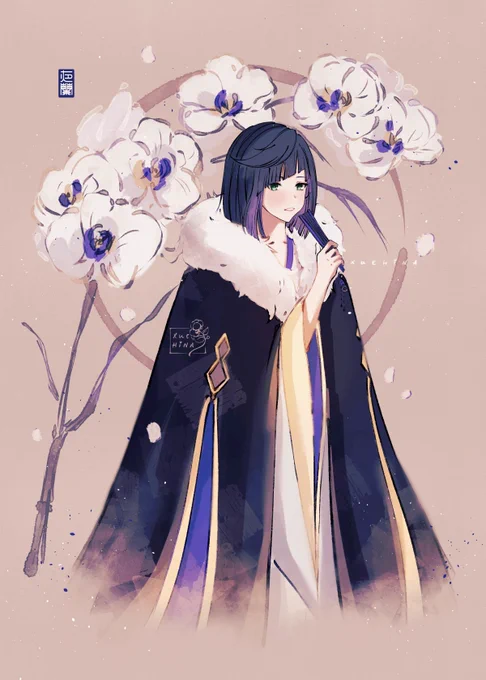 Yelan ink drawing  ⊛  #夜兰 #原神 