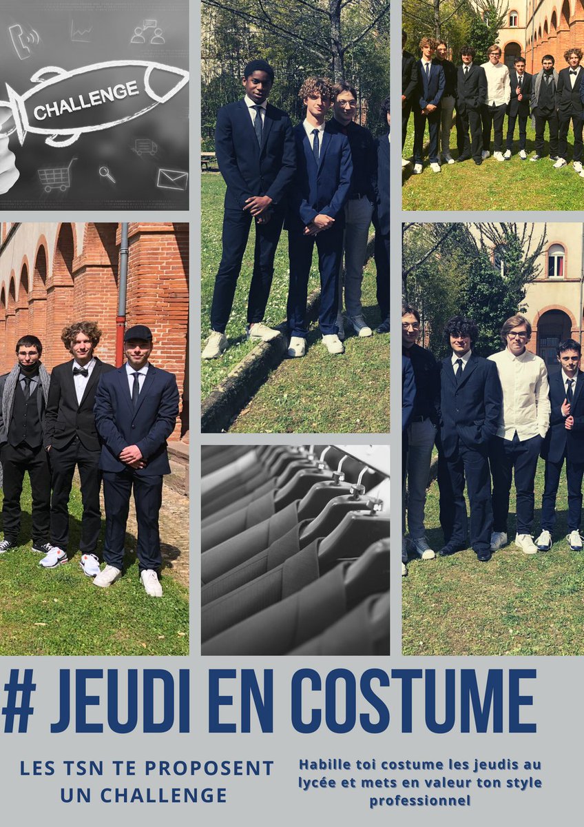 ckouday's tweet photo. Les terminales bac pro SN #lycéeRascol lancent un challenge #Jeudiencostume. Une belle initiative de ces élèves. Ils mettent en avant leur sens du style et se présentent comme de futurs professionnels. Bravo et merci aux bac pro SN pour cette sympathique idée https://t.co/LUKwOD2JRo