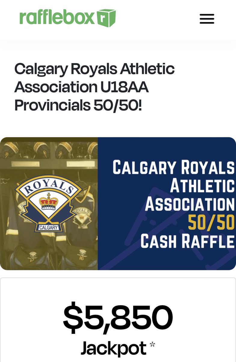 U18 AA Provincials - total pot was $5850. The winning 50/50 number for $2925.00: #1460 Congratulations!!
