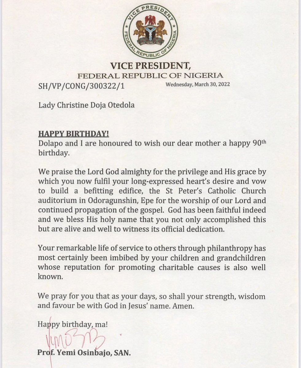 realFemiOtedola's tweet image. My gratitude goes out to all the numerous tributes, moral support and unmitigated show of love to our Amiable and Adorable mother, Lady C Doja Otedola on her 90th Birthday 🙏🏾 …F.Ote$