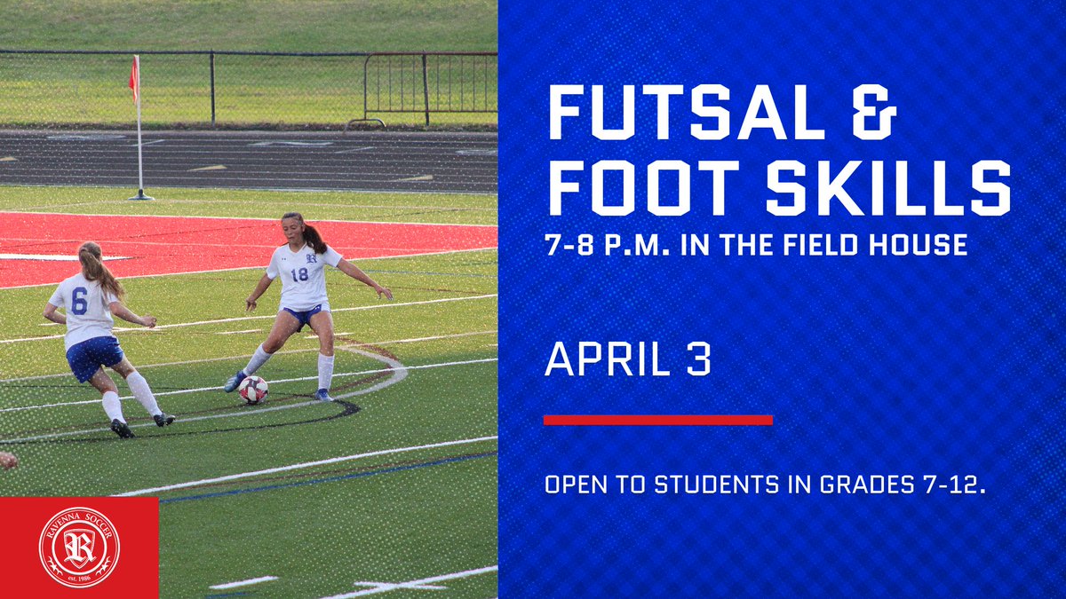 RavennaGSoccer's tweet photo. Late reminder that futsal will be held in the high school field house! Come out tonight at 7! https://t.co/nZM7BtjPLh