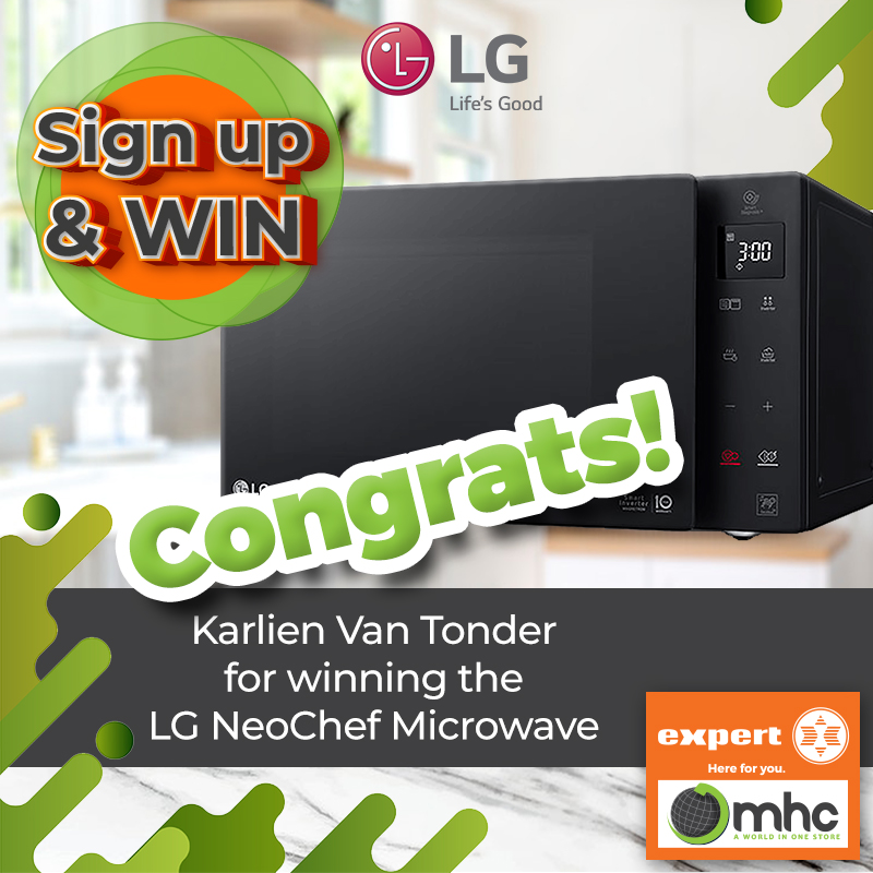 MHCworld1's tweet photo. Congratulations to Karlien Van Tonder
You are our Sign Up & Win lucky winner of a LG NeoChef 42L Microwave!
Thank you to everyone for entering.
Be sure to keep an eye out for our next competition.
#win #signupandwin #giveaway #lg #mhcworld #microwave #lgmicrowave #lgneochef https://t.co/rac4RAWCCC