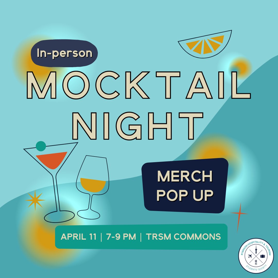 🍹MOCKTAIL NIGHT🍹

Join us for our very first and last in-person event of the year! Come out to TRSM Commons on April 11th, 2022 at 7pm for a fun night with your friends!

Sign up link in bio!