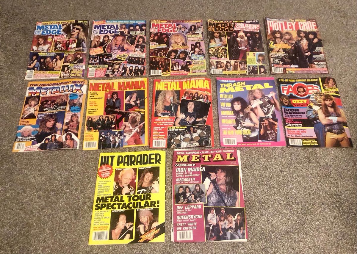 positive4sure's tweet photo. For sale👉🏻 Vintage Metal Magazine 1980’s,90’s Lot of 12 Ozzy Metallica Soundgarden KISS
#metal #metalhead #metalheads #heavymetal #magazine #magazines #books  #judaspriest #dio #megadeth #hardrockmagazine #bonjovi #mosh #thrashmetal #pleasert #fundraiser 
https://t.co/wWbRHEK4id https://t.co/thezboWVCA