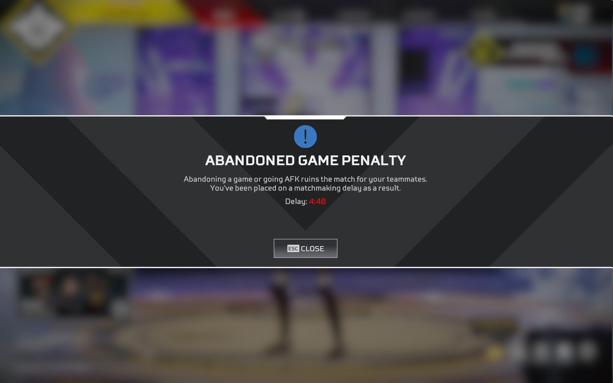 Game hard crashing into code:truck into go touch some grass I guess <a href="/PlayApex/">Apex Legends</a> 

Maybe don't detect crashes as abandons? Maybe learn some programming? It's not that fucking hard