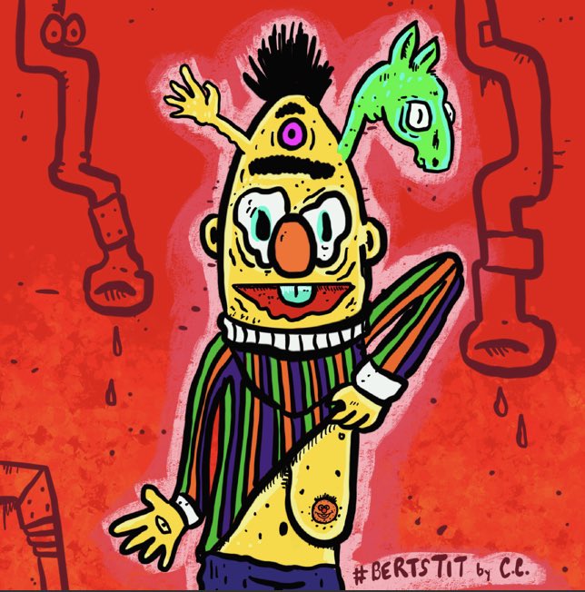 StachesStashes's tweet photo. welp #BERTsTIT in all its glory and especially π the ernie nip https://t.co/pnLvpr83Kd