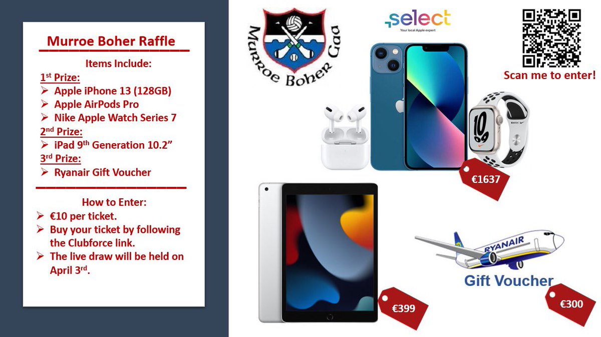 MurroeBoher's tweet photo. Our Club raffle has been extended until April 5th. The live draw will be held on Instagram that evening. Last chance to get your tickets! To enter follow the link below: https://t.co/1j1atfrqM7 https://t.co/qujS0tvMGe
