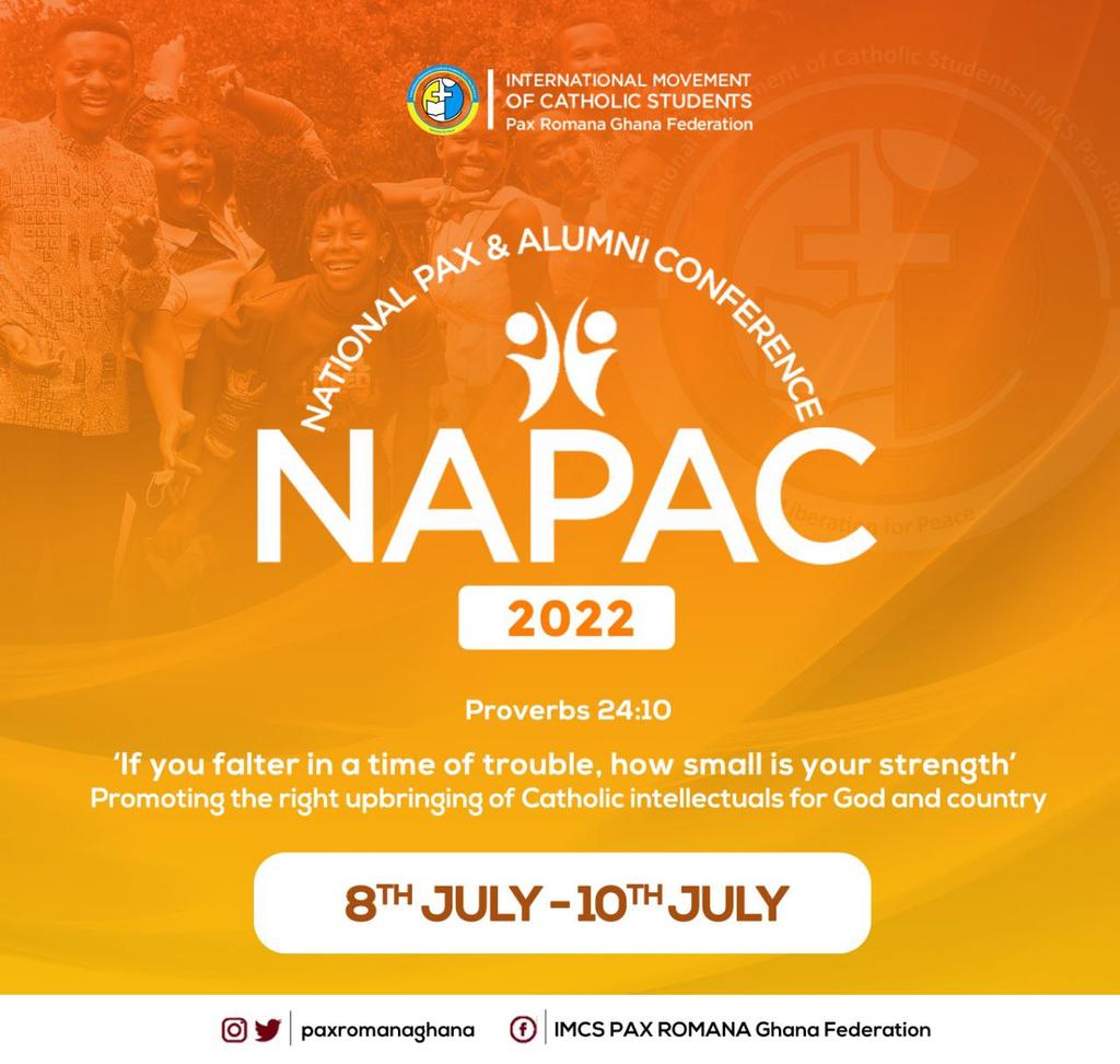 Paxromanaghana's tweet photo. It's been four years since our last National Pax and Alumni Conference 😵‍💫

🔖 What expectations do you have for this year's NAPAC? 

🔖 What experiences do you have to share from the previous years? 

Do share them with us 😇
 
🇻🇦 Anticipate NAPAC 2022, this July.💙💛 https://t.co/CpdSxtBySu