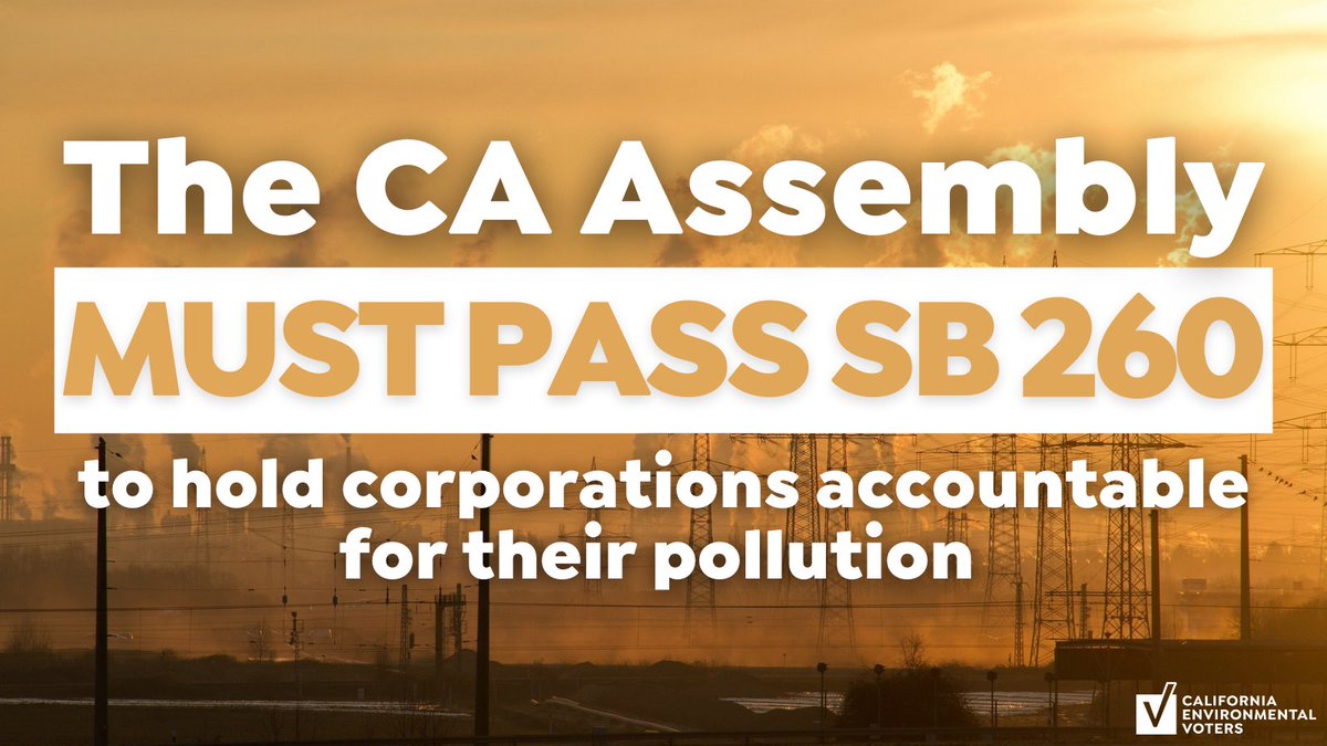 envirovoters's tweet photo. Our D-rating for California in this year’s #EnvironmentalScorecard made one thing clear: it’s time for our elected officials to do more. 

The California Assembly must pass #SB260 and hold large corporations accountable for their role in the climate crisis. https://t.co/dQzvIevEk5