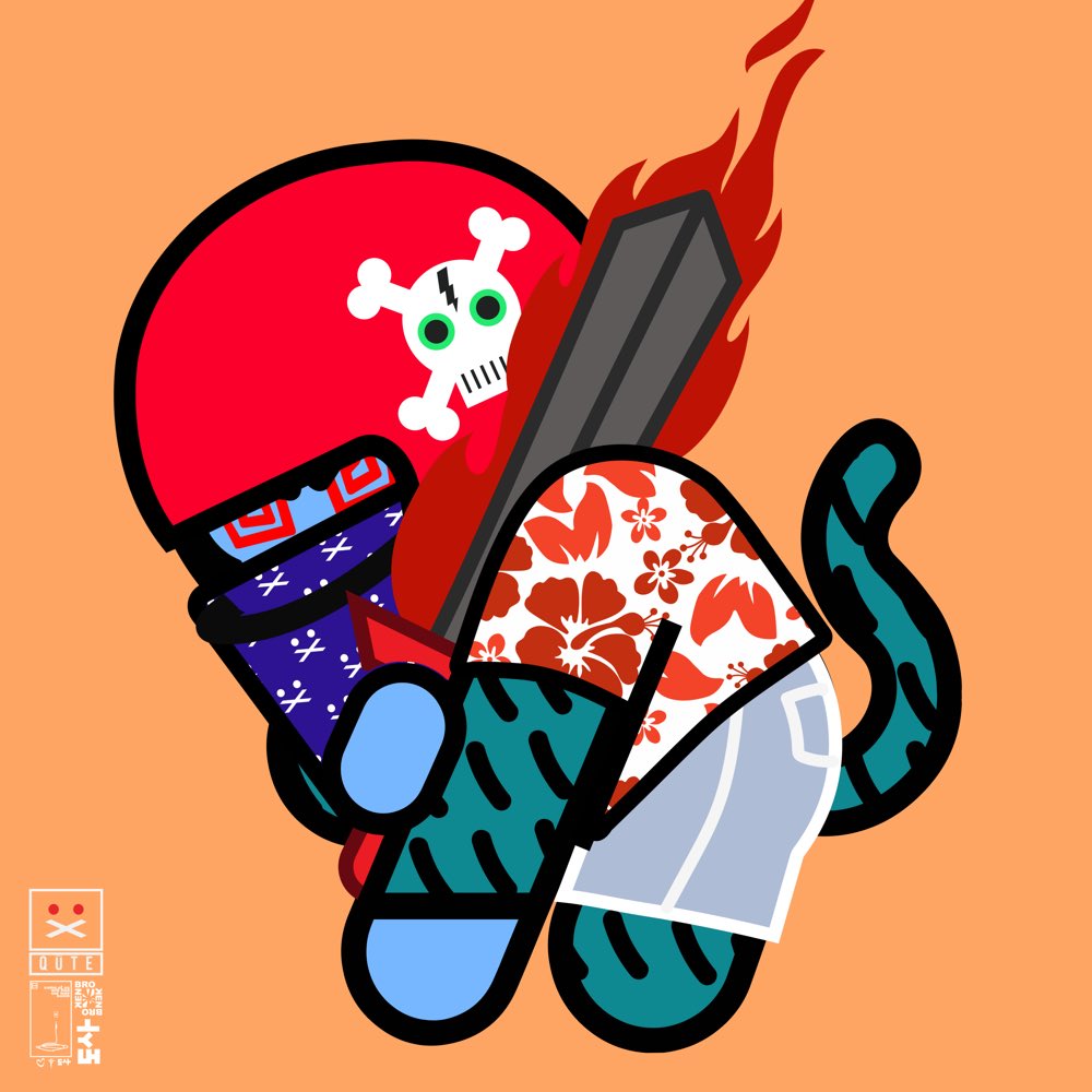 QUTEworks's tweet photo. Recently MINTED to Skysol !!! This is FIRE! Flaming sword. On the @RaritySniperNFT the #8Bit counter part has a ranking of 120 out of 3333! If this makes it in the #300select, this will be a #munki to contend with. Congrats to this beast! Mint now https://t.co/lhStwaokHm ! Sick ! https://t.co/Eh9KOOhSGf