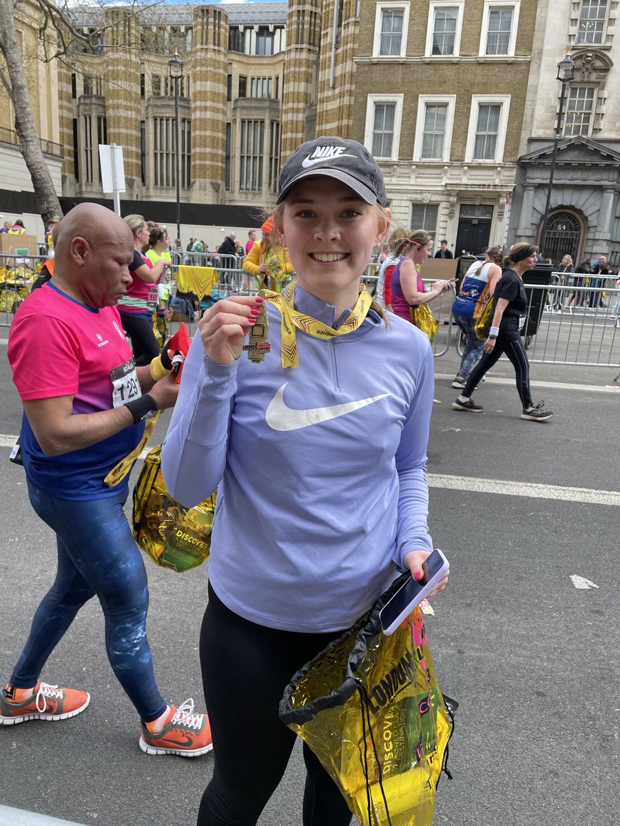 shrewsruss's tweet photo. Very proud of Georgia today for completing her first half marathon today - London Landmarks Half. And on top of that she has raised nearly £1000 for Shine and Mind https://t.co/wWoHJt51tQ