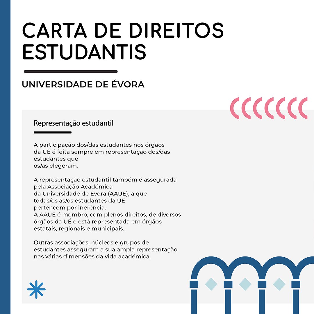 STUPS_pt's tweet photo. Sabias que a nível de representação estudantil a @AAUEvora é o órgão máximo de representação dos estudantes de Évora? Os membro da AAUÉ são estudantes eleitos pelos estudantes para reinvindicarem todos os teus direitos. https://t.co/kdkyJ077TH