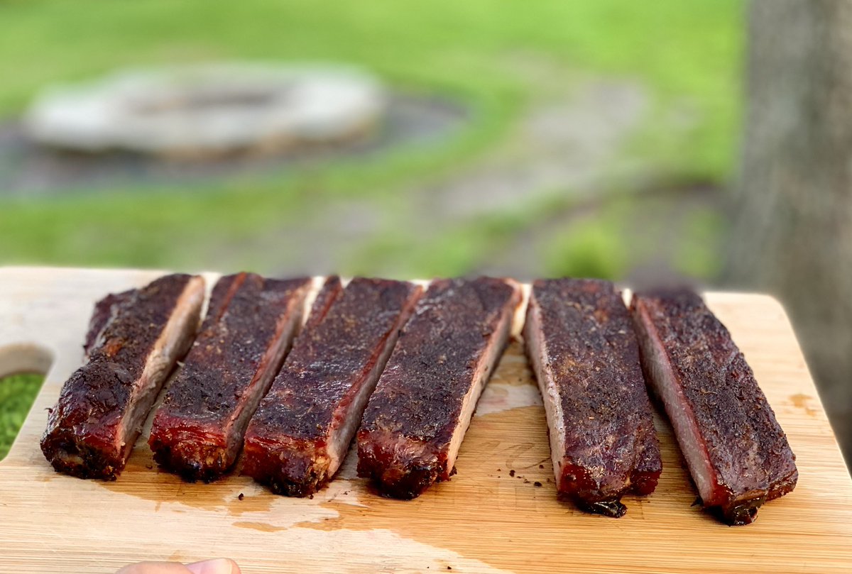 VanHou713's tweet photo. Still not good enough to toss the current career away and enter the meat circuit but I won’t starve either when the Zombie apocalypse (inevitably) hits. @meathead #almostamazing @heb @ThermoProBBQ @WeberGrills https://t.co/l4i9BDKsHc