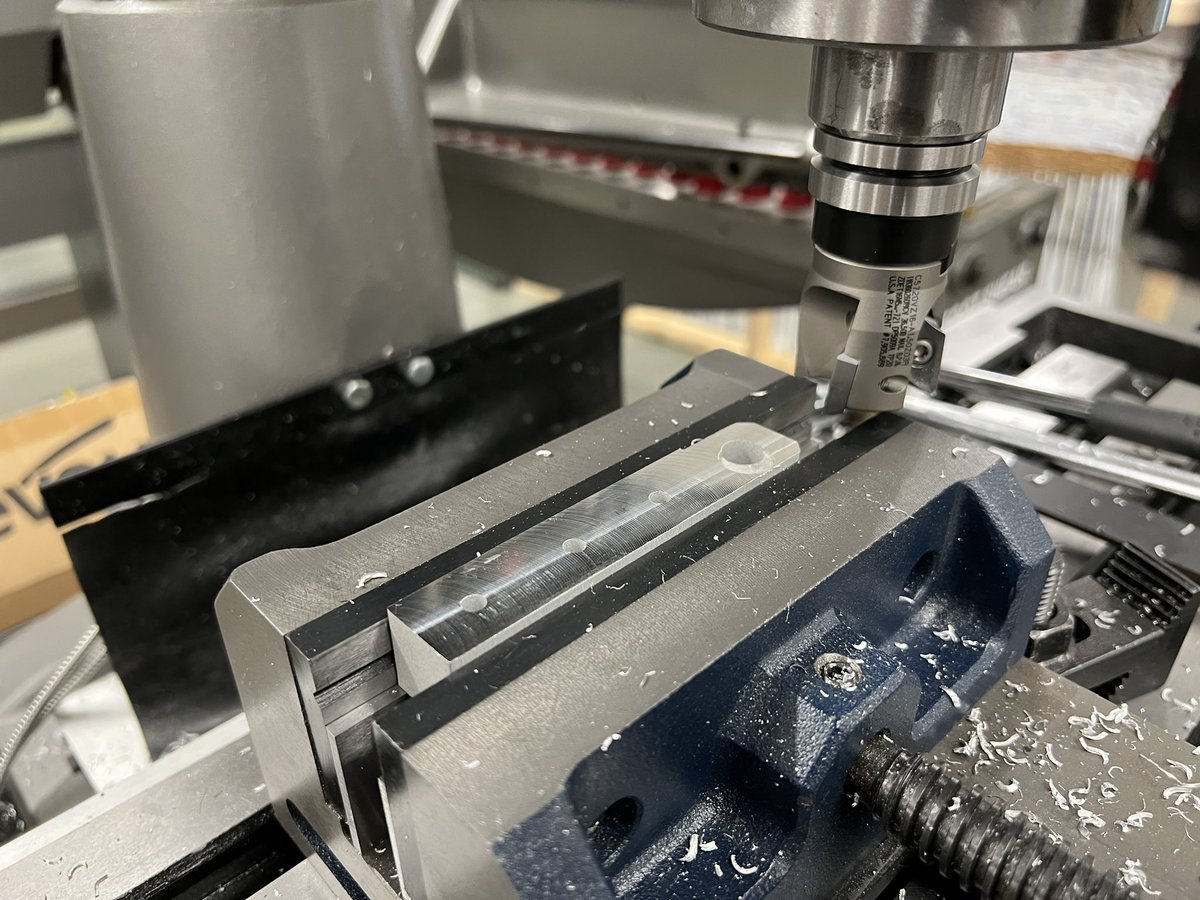 DesignMakeTeach's tweet photo. You’ll never see these FIRST robotics parts in person because they are hidden inside tubing stabilizing a joint from twisting. Roughed on @OMAXCorp #protomax waterjet out of 1” scrap. Finished on manual mill w/ @Kennametal #makerspace #MakerspaceLife https://t.co/bsj18R9VGF