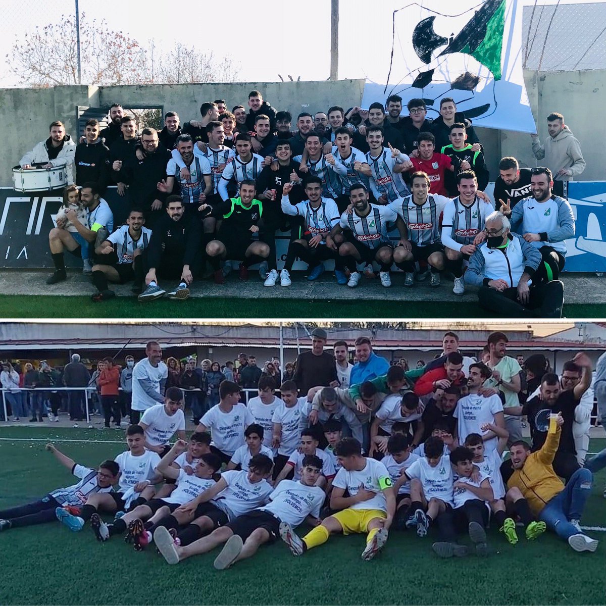 moralejacp's tweet photo. Gran finde para la familia del CPMoraleja!😜

Ayer nuestros juveniles Ascenso a 1ª, hoy el 1ºequipo 
clasificado matemáticamente para ascenso como 2º de grupo a falta de una jornada!💪🏻

Gracias a toda la plantilla, directiva, afición… esto es cosa de todos!!👏🏻

#AupaMoraleja💚🖤 https://t.co/UbfwQuBcpz