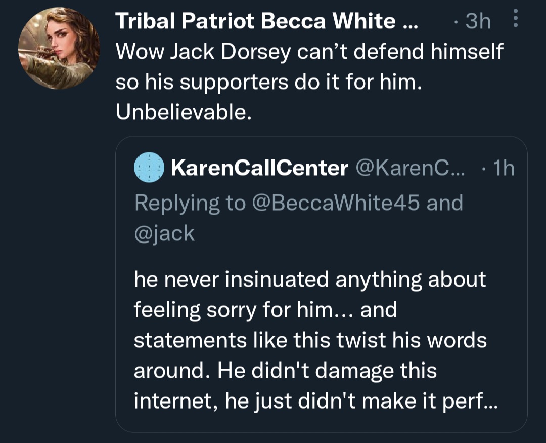 #KarenLogic if a major public figure doesn't directly reply to your tweet to defend himself, that means he cant defend himself period. <a href="/BeccaWhite45/">Tribal Patriot Becca White 🇺🇸🪶♍️✝️🎬🐶🎶🎮🚛</a> cuz your totally worth his time. #okKaren
