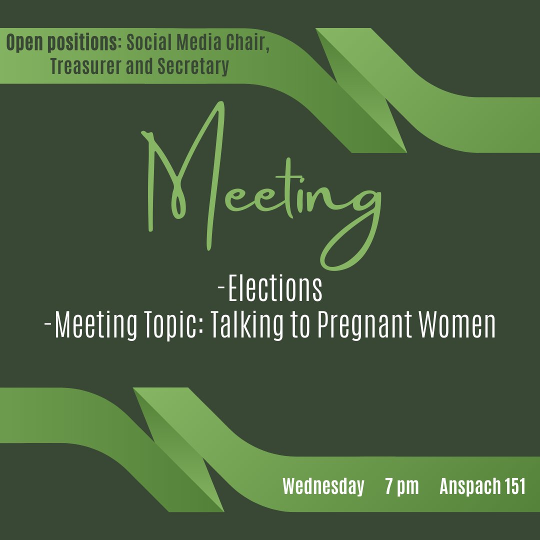 sfl_cmich's tweet photo. Meeting this Wednesday! Elections for Social Media Chair, Treasurer and Secretary will take place. If you are interested in any of the positions please reach out to Courtney or Aurora before Wednesday! The meeting topic is Talking to Pregnant Women!

#prolife #cmu #cmusfl https://t.co/JLJEjmotDr