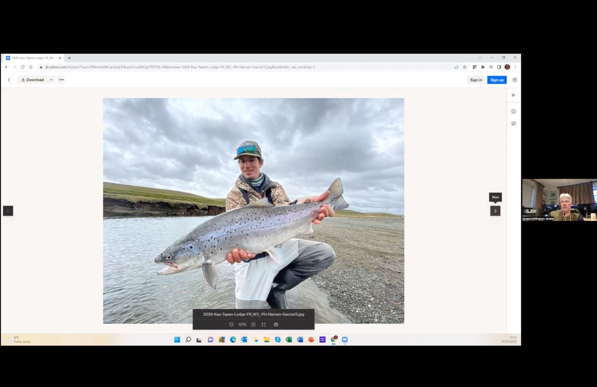 During the autumn and winter we hold monthly Zoom evenings with renowned speakers from the world of fly fishing. Our last talk before we break until autumn was a with Tarquin Millington-Drake of Frontiers Travel: "Fly Fishing Around The Globe &amp; The Bucket List". Very tempting!!!