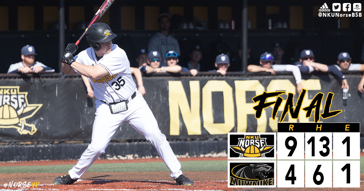 NKUNorseBSB's tweet photo. NORSE WIN! NKU puts up 8 in the top of the 8th to beat Milwaukee 9-4!🔥

#NorseUp https://t.co/kicEmmKe0h
