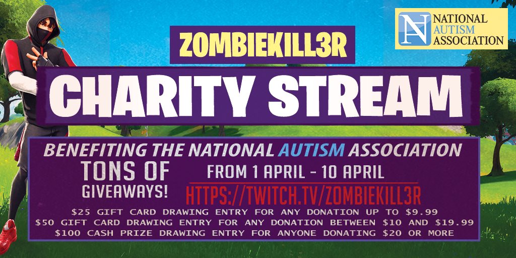GFGZombieKill3r's tweet photo. Hey everyone was just able to get back into my twitter! We are streaming this week for the @NationalAutism charity event over on https://t.co/g9dCyX0WEc ! We have already raised $1000 in the 1st 2 days!!! Let’s go for more shall we? See you there https://t.co/tyCWguiKJi