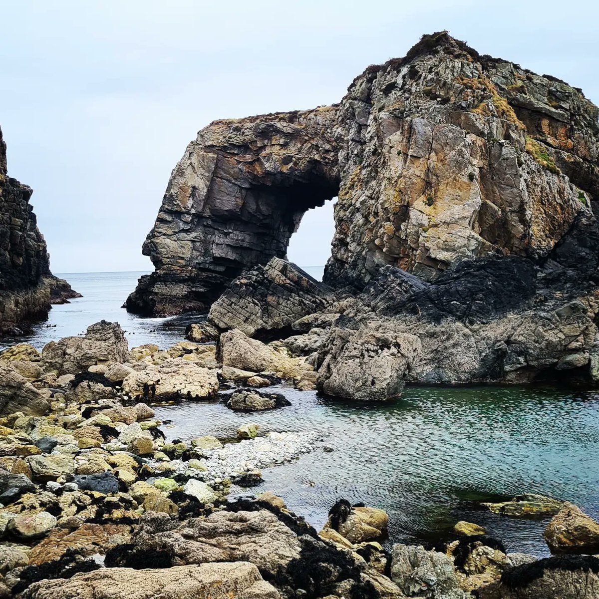 fionahenderson8's tweet photo. The great Pollet sea arch, Fanad   💚💛  Wonderful new walkway down to Irelands largest sea arch.#wildatlanticway #Donegal https://t.co/Eyyc101nd4