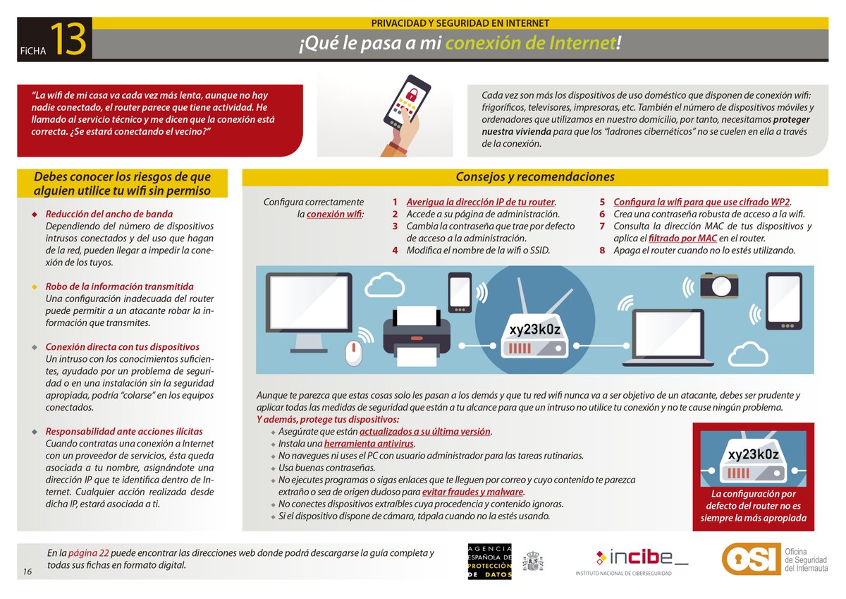 AEPD_es's tweet photo. "El router es un elemento clave en la seguridad de tus datos, ya que es la puerta de entrada a los dispositivos que se conectan a tu wifi 📡. Los consejos de esta ficha te ayudarán a protegerlo. #ProtegeTusDatos 
Aquí tienes más información al respecto: https://t.co/HJCMY0l2ME" https://t.co/HkqEGxq0nR