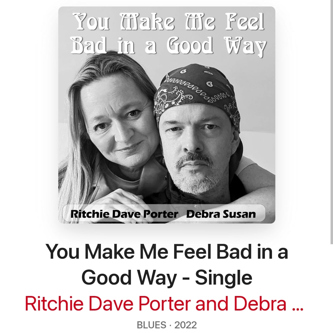 Richard03399598's tweet photo. Ritchie Dave Porter and Debra Susan new blues single 'You Make Me Feel Bad In A Good Way ' produced by Michael Tingle available now on Amazon and iTunes and Spotify https://t.co/VBU0AJgwZA website #newamazonsingle #newitunessingle #newamazonrelease #newamazonblues #newitunesblues https://t.co/ItIVbIOOyT