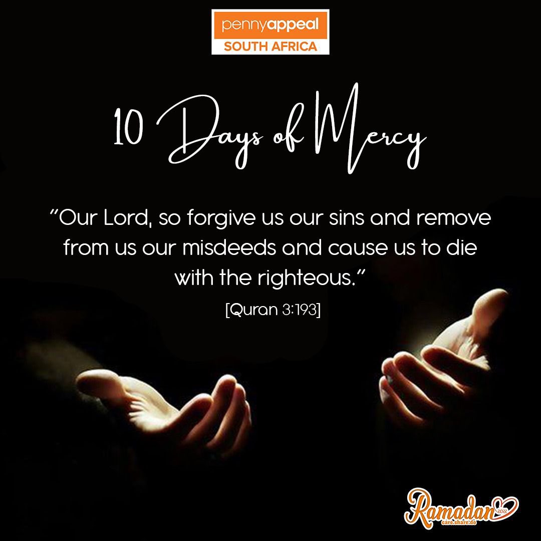PennyAppealSA_'s tweet photo. The first 10 days of Ramadan are the days of Allah's Mercy, and we should make the best of these great days. #pennyappealsa #ramadan2022 #10daysofmercy https://t.co/2Iw3WPJ2vF
