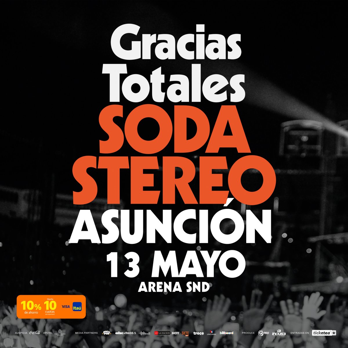 Romance985's tweet photo. ¡Nos preparamos con todo para #SodaStereoPy!
🧵En este hilo te dejamos todo lo que necesitás saber sobre el concierto de Soda Stereo “Gracias Totales”.
🏟️Se realizará finalmente el 13 de mayo en el SND Arena. https://t.co/ThGipQy5wM